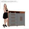Cômoda com Sapateira Diamante Mirarack Ipê/Cinza