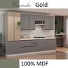 Módulo Balcão 60cm 3 Gavetas 100% MDF Cozinha Modulada Gold Robel Fendi/Cinza