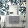 Conjunto Para Banheiro Orquídea 80 Com Espelho Bisotê 800x850 Cozimax Cinza