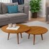 Conjunto com 2 Mesas de Centro Redonda Luna Patrimar Cumaru