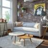 Conjunto Com 2 Mesas de Centro Redonda Classic Imcal Off White/Nature