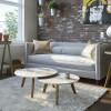 Conjunto Com 2 Mesas de Centro Redonda Classic Imcal Off White