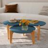 Conjunto de Mesa de Centro Florida 105cm e 55cm Lukaliam Azul Lord/Freijo