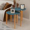 Conjunto de Mesa Lateral Florida 50cm e 60cm Lukaliam Azul Lord/Freijo