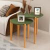 Conjunto de Mesa Lateral Florida 50cm e 60cm Lukaliam Verde Floresta/Freijo