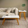 Conjunto Mesa Lateral e Mesa de Centro Prism Patrimar Branco