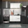 Cozinha Completa de Madeira Gabinete Para Pia 120cm e Armário Aéreo Cisne Cozimax Branco