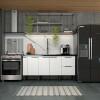 Gabinete De Madeira Para Pia De Cozinha 200cm Cisne Cozimax Branco