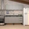 Cozinha Completa Gabinete Para Pia 180cm e Armário Aéreo Júpiter Cozimax Cinza Argila