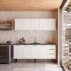 Cozinha Completa Gabinete Para Pia 200cm e Armário Aéreo Júpiter Cozimax Branco