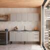 Cozinha Completa Gabinete Para Pia 200cm e Armário Aéreo Júpiter Cozimax Cinza Argila