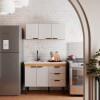 Cozinha Completa Gabinete e Armário Aéreo Flamingo 120 Cozimax Nude/Jequitiba