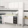 Gabinete de Aço Para Pia de 160cm Vênus 3 Gavetas Cozimax Branco/Preto