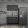 Cozinha Completa Gabinete Para Pia 120 e Armário Aéreo Juno/Apolo 4 Gavetas Cozimax Preto