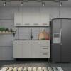 Cozinha Completa Gabinete Para Pia 150 e Armário Aéreo Juno/Apolo 4 Gavetas Cozimax Cinza Argila