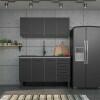 Cozinha Completa Gabinete Para Pia 150 e Armário Aéreo Juno/Apolo 4 Gavetas Cozimax Preto