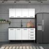 Cozinha Completa Gabinete Para Pia 160 e Armário Aéreo Juno/Apolo 4 Gavetas Cozimax Branco