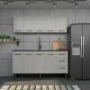 Cozinha Completa Gabinete Para Pia 180 e Armário Aéreo Juno/Apolo 4 Gavetas Cozimax Cinza Argila