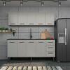 Cozinha Completa Gabinete Para Pia 200 e Armário Aéreo Juno/Apolo 4 Gavetas Cozimax Cinza Argila