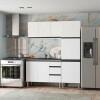 Balcão Para Cozinha de Aço 2 Portas 3 Gavetas e Porta Tempero Gaia 120cm Com Tampo Cozimax Branco 