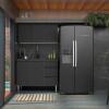 Gabinete de Aço Para Pia 120cm 3 Gavetas Cozinha Gaia Cozimax Preto