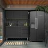 Cozinha Completa Gabinete Para Pia e Armário Aéreo Gaia 150cm Cozimax Preto
