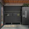 Cozinha Completa Gabinete Para Pia e Armário Aéreo Gaia 180cm Cozimax Preto