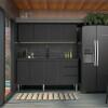 Armário Aéreo Aço 4 Portas Cozinha Gaia 180cm Cozimax Preto