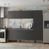 Gabinete de Aço Para Pia 180cm 3 Gavetas Cozinha Gaia Cozimax Preto