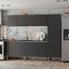 Gabinete de Aço Para Pia 200cm 3 Gavetas Cozinha Gaia Cozimax Preto