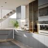 Módulo Balcão 30cm 1 Porta 100% MDF Cozinha Modulada Gold J Robel Branco/Cinza Matte