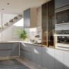 Módulo Balcão 80cm 2 Portas 100% MDF Cozinha Modulada Gold J Robel Fendi/Cinza Matte
