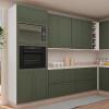 Módulo Torre Quente 208x70x56cm Micro-Ondas Forno 100% MDF Cozinha Provence Robel Branco/Salvia Matte