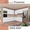 Módulo Armário Aéreo Canto L 88x76x34cm 100% MDF Cozinha Provence Robel Fendi/Branco Matte