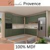 Módulo Armário Aéreo Canto L 88x76x34cm 100% MDF Cozinha Provence Robel Fendi/Salvia Matte