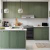 Módulo Armário Aéreo 68x40x56cm 1 Porta 100% MDF Cozinha Modulada Provence Robel Fendi/Sálvia Matte