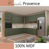 Módulo Armário Aéreo Canto L 68x96x56cm 100% MDF Cozinha Provence Robel Hanover/Salvia Matte