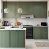 Módulo Armário Aéreo 68x120x56cm 3 Portas 100% MDF Cozinha Provence Robel Hanover/Sálvia Matte