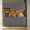 Cozinha Completa 180cm 8 Portas 2 Gaveta Viena Lukaliam Tauari/Cinza