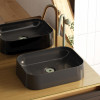 Cuba Para Banheiro 39x29x10cm Mármore Sintético Luna Cozimax Preto