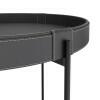 Mesa de Centro Redonda Couro Sintético 60x60x32 Decor Patrimar Preto