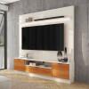Estante Home Sala 180cm Para TV 75 Pol Atenas Lukaliam Off White/Jequitiba