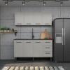 Cozinha Completa Gabinete Para Pia 160 e Armário Aéreo Juno/Apolo 4 Gavetas Cozimax Cinza Argila