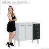 Gabinete de Pia 120 Apolo Flat 4G Cozimax Branco/Preto