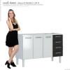 Gabinete de Pia 150 Apolo Flat 4G Cozimax Branco/Preto
