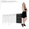 Gabinete de Pia 180 Apolo Flat 3G Cozimax Branco/Preto