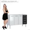 Gabinete de Pia 140 Apolo Flat 4G Cozimax Branco/Preto 