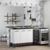 Gabinete de Aço Para Pia de 150cm 3 Gavetas 144x92x52cm Novo Vênus Cozimax Cozimax Branco/Preto