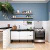 Gabinete Para Pia de Cozinha 150cm Madeira Colibri Cozimax Preto/Branco
