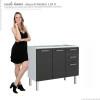 Gabinete de Pia 120 Eros Flat 3G Cozimax Preto